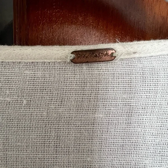 Free People Cotton Blend Wrap Shirt Top Coverup w Bell Sleeves Cream Ivory EUC - Picture 4 of 12